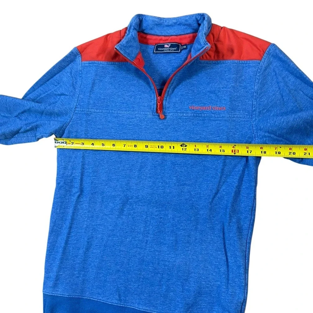 Vineyard Vines Sweater Pullover Golf 1/4 Zip Mens Size XS Blue Red Cotton‎